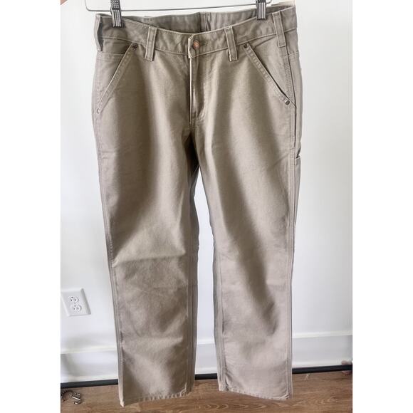 NWT Carhartt Women Size 2 X 32 Canvas Relaxed Fit Carpenter‎ Jeans Vintage - Picture 1 of 8